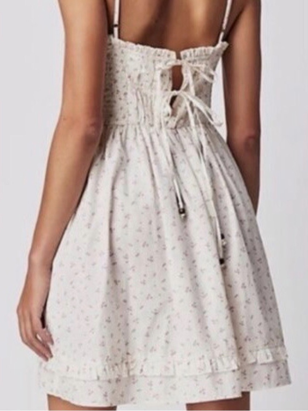Free People Lightweight White Floral Smocked Sundress